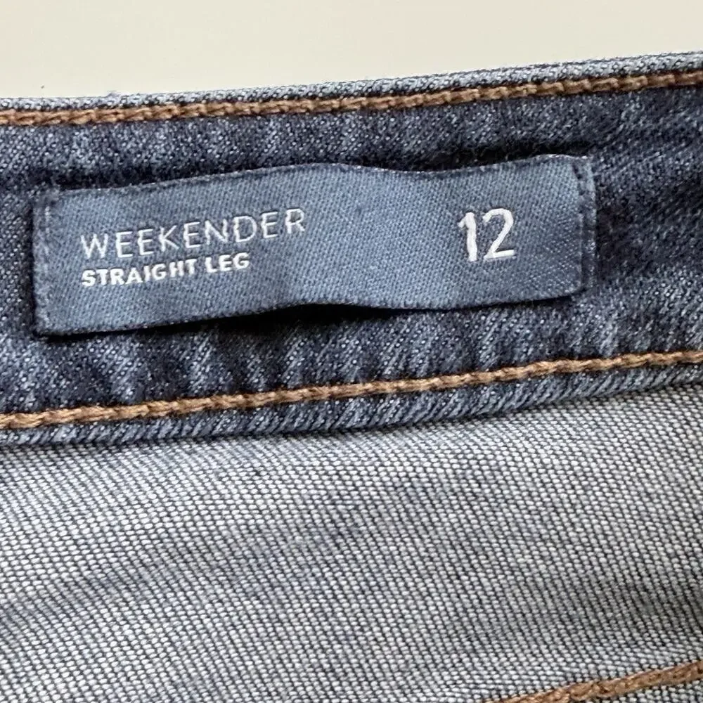 J. Jill Denim Jeans Size 12 Weekender Straight Leg Medium Wash Capsule Stretch